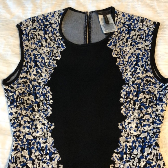 BCBG Elena Bodycon mini dress black blue sz med - Picture 4 of 12